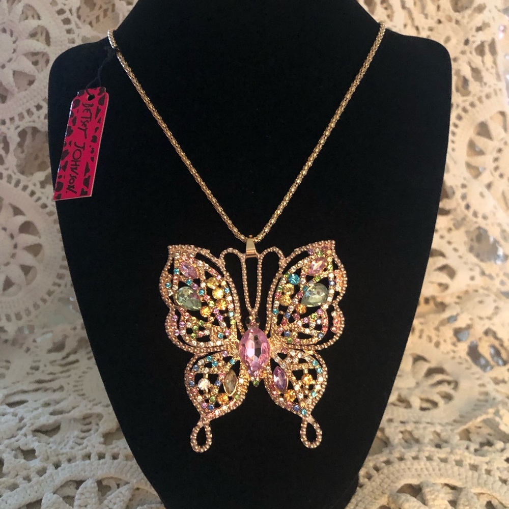 NWT Betsey Johson Butterfly Necklace